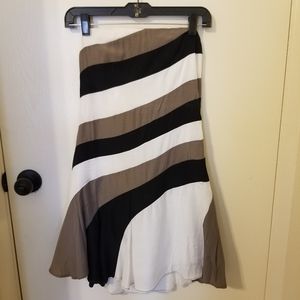 C Luce - Strapless Diagonal Stripe Dress - Small